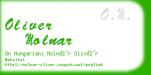 oliver molnar business card